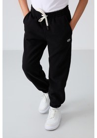 Resim Tommylife Tommy Life Siyah Kalın Yumuşak Dokulu Standart Fit Nakışlı Polar Erkek Çocuk Eşofman Alt - 11220 Siyah 