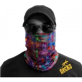 Resim Renkli Geometrik Desen Maske 4 Mevsim Motosiklet ve Outdoor Bandana - Balaklava DN0384 