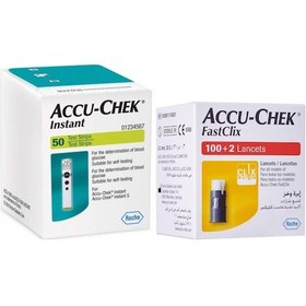 Resim Accu-Chek Instant Şeker Ölçüm 50 Strip + Fastclix 102 Lancets İğne 