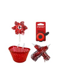 Resim 16-20 Jant Uyumlu Erkek Çocuk Bisikleti Aksesuar Seti Zil-püskül-rüzgar Gülü-ön Sepet 