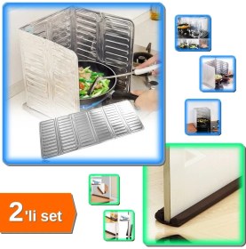 Resim Hereveoyuncak Ocak Yağ Sıçrama Koruyucu + Çift Taraflı Kapı Altı Rüzgarlığı - 2li Set A1B2C 