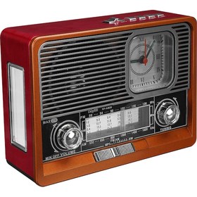 Resim Radyo Nostalji Şarjlı BT/USB/SD/AUX/FM Fenerli Saatli Mikado MDR- 