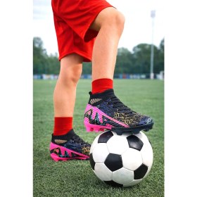 Resim Kiko Kids Roger Boğazlı Krampon Çim Saha Erkek Çocuk Futbol Ayakkabı Siyah - Altın 