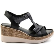 Resim Siyah Leather Kadın Sandalet K05552600003 Siyah 