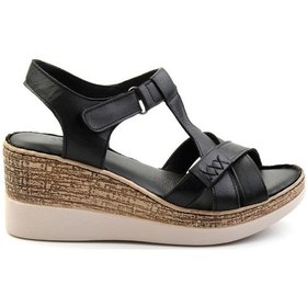 Resim Siyah Leather Kadın Sandalet K05552600003 Siyah 