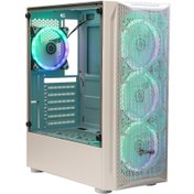 Resim Performax Hellfire Beyaz Temperli Cam RGB 550W ATX Kasa 