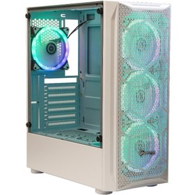 Resim Performax Hellfire Beyaz Temperli Cam RGB 550W ATX Kasa 