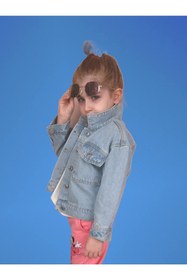 Resim Runkli Adams Mickey Mause Baskılı Çocuk Kot Mont 3-10 yaş 