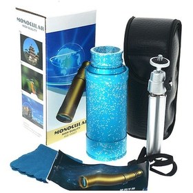 Resim 50x50 Panda Metal Gövde Tek Gözle Büyük Mercek Korsan Dürbün Mavi 