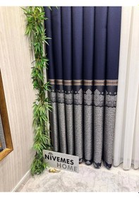 Resim Nivemeshome Arsuz Ft614288 V-508 Lacivert 1/3 Sık Pileli Fon Perde Apm Lacivert 