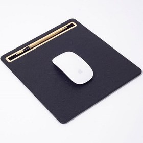 Resim Turgut Office Deri Mousepad Siyah Gold Detaylı 