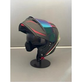 Resim Wosen WS-202 Güneş Gözlüklü Çene Açılır Kask Siyah Vizörlü A6 2XL Beden ile Yüksek Koruma 