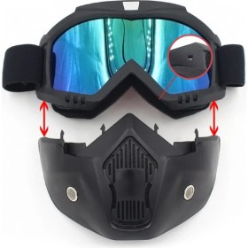 Resim Motor Maske Motorcu Maskesi Koruyucu Tam Yüz Kask Altı Maske 