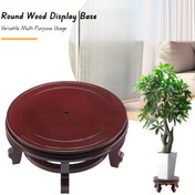 Resim Şık Ahşap Saksı Sergi Standı - Çok Yönlü 12.7/15.24/20.32/25.4 cm Boyutlar, Doğal Ahşap Desenli Koyu Kırmızı, İç & Dış Mekan Dekoru için Doğu Balık Kasesi Tasarımı, Sağlam & Çekici Merkez Parçası Ev İçin, Ev Dekoru için Yapay Bitkiler 