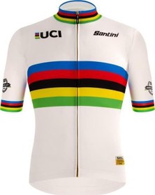 Resim Koleksiyonluk Santini Limited Edition UCI Road World Championships Centenary Gold Bisiklet Forması RE94075CGOLD Beyaz-4XL 