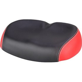 Resim Bisiklet Koltuğu Geniş Yumuşak Pu Yastıklı Koltuk Siyah-kırmızı Siyah - Kırmızı 