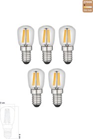 Resim Heka LED Rustik Ampul E14 C7 Ampul 2W 2700K Gün Işığı 5'li ERD-69 