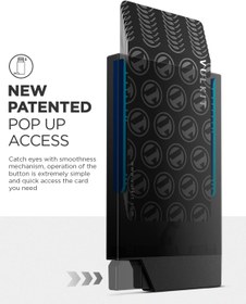 Resim Metal Kartlık, RFID Korumalı Açılır Kredi Kartı Tutucu, Minimalist ve İnce Cüzdan - Bordo 