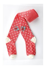 Resim Veraye Socks Çiçek Desen Puanlı Kız Külotlu Çorap Pamuklu Penye 3'lü Kırmızı-mor-pembe 