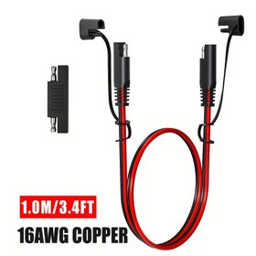 Resim JYFT 16AWG SAE'den SAE'ye Uzatma Kablosu ve Polarite Ters Çevirici - Güneş Panelleri, Otomotiv, Motosiklet için Hızlı Bağlantı Kesme SAE Güç Konnektörü (Çeşitli Boyutlar), Sağlam Yapı, Güvenilir Performans 