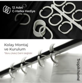 Resim Home Ağaç Desen Banyo Duş Perdesi-beyaz Renk Duş Perdesi Ve Küvet Perdesi, 180x200 Cm Lüx Banyo Perdesi Siyah 