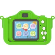 Resim Bloomnest Çocuk Kamerası Kişiselleştirilmiş Ejderha Karikatürlü Fotoğraf Video Mini Oyunlu Yeşil 