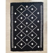 Resim MarkaEv Cuadrado Kilim - Siyah - 160x250 cm 