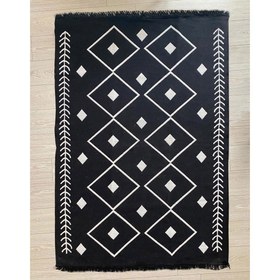 Resim MarkaEv Cuadrado Kilim - Siyah - 160x250 cm 