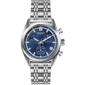 Resim Quantum PWG1209.390 Chronograph Tüm Fonksiyonları Aktif 10 Atm Suya Dauanıklı Çelik Kasa Çelik Kordon Çizilmez Safir Cama Sahip Metalik Renk Erkek Kol Saati 