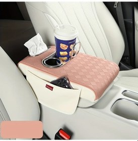 Resim Chuangyinshop Pink Essential Car Armrest Konsol Depolama Kutusu Merkezi Konsol Basınç Rahatlatma Araç İç Modifikasyon 
