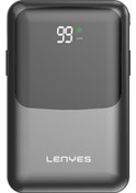 Resim Lenyes PW223D Dijital Göstergeli Kablosuz Type-C&lightning Kablolu Powerbank 22.5W 20.000 mAh Siyah 