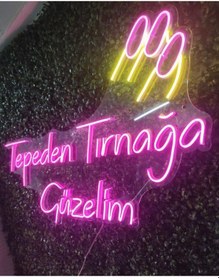 Resim Tepeden Tırnağa Güzelim Neon Led 70 X 40 Cm Renkli 