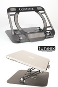 Resim tuneex Xleath Tüm Modellerle Uyumlu Katlanabilir Sınırsız Açılı Deri Korumalı Laptop Standı Soğutucu 