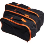 Resim Turuncu Fermuarlı ve Saplı Ağır Hizmet Tipi Siyah Araç Depolama Çantası - Vakum Temizleyici Aksesuarları için Dayanıklı Polyester-PVC Taşınabilir Çanta, Araba Bagaj Organizasyonu için Aşınmaya Dirençli Kılıf, Araç Depolama Organizatörü 