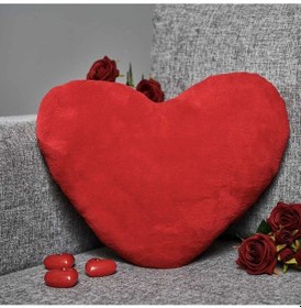 Resim Kalp Figürlü Peluş Yastık Oyun Ve Uyku Arkadaşı Sevgiliye Hediye 40 X 40 Cm 