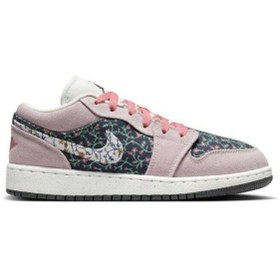 Resim Nike Air Jordan 1 Low SE Gs Floral Canvas Kadın Sneaker Ayakkabı 