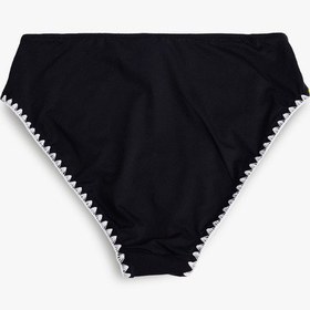 Resim Koton Yüksek Bel Kroşe Detaylı Bikini Altı Siyah 5sak00059mm Siyah 