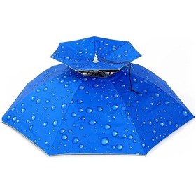 Resim Dashanshop Mavi 36 İnç Katlanır Şapka Şemsiye Golf Kamp Plaj Bahçe Hafif Ayarlanabilir 