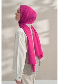 Resim Armanda Krep Jakar Prizma Desen Şal - 70 X 190 Fuşya 