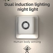 Resim 2 Yönlü İndüksiyon Işığı Hareket Sensörü ile - Duvara Monte Şık Beyaz Tasarım, Enerji Verimli Gece Işığı Oturma Odası ve Spor Temalı Alanlar için, Şık Modern Işık, Minimalist Işık, Çağdaş Işık, Dayanıklı Plastik 