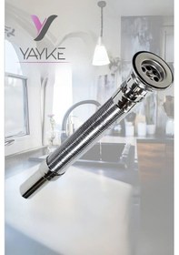 Resim Yayke Körüklü Lavabo Sifonu Lavabo Gider Borusu Krom 