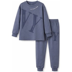 Resim Remsa Erkek Çocuk Garson Boy Pamuk Penye Pijama Takımı 4224 İndigo İndigo 