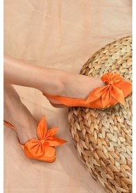 Resim Fox Shoes Turuncu Saten Kumaş Kadın Babet H726809004 Turuncu 