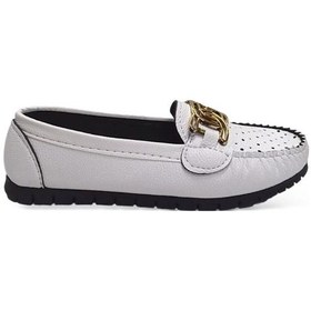 Resim Kadın Toka Detaylı Günlük Babet Ayakkabı Beyaz-beyaz Beyaz 