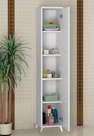 Resim Gökberk Modüler Mobilya Sistemleri Sce Sc-3050 5 Raflı Tek Kapaklı Banyo Dolabı 194*32*30 Cm 