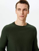 Resim Triko Kazak Basic Bisiklet Yaka Reglan Kol Pamuklu 
