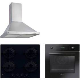 Resim Hoover & Candy Tivera Ankastre Set (HCH6MXTK Davlumbaz + HVW6MBB Ocak + FCP405N/E Fırın) 