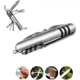 Resim 7 Fonksiyonlu Katlanabilir Çakı | Çok Amaçlı Kamp ve El Aleti | Bıçak, Tornavida, Açacak,, Törpü 