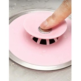 Resim Yeterx 2’li Silikon Lavabo Gider Süzgeci – Basmalı Aç/kapat Saç Tutucu Tıpa 