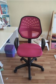 Resim mhrgroup cma Pembe Fileli Ofis Sandalyesi,bilgisayar Sandalyesi,çalışma Sandalyesi,döner Sandalye 